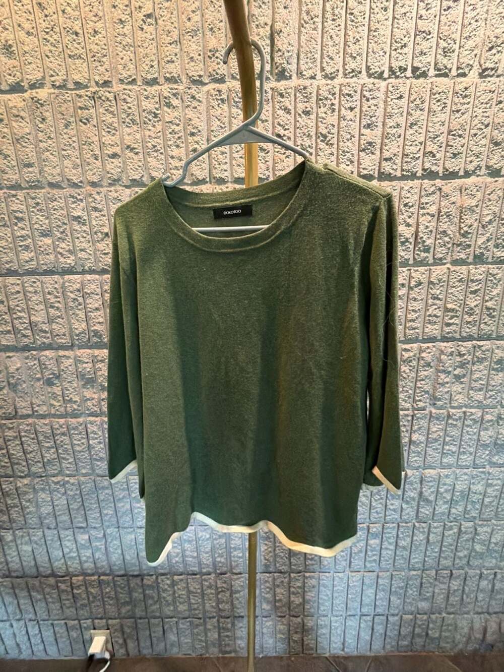 570 Dokotoo Green Crew Neck Long Sleeve Knit Sweater Top